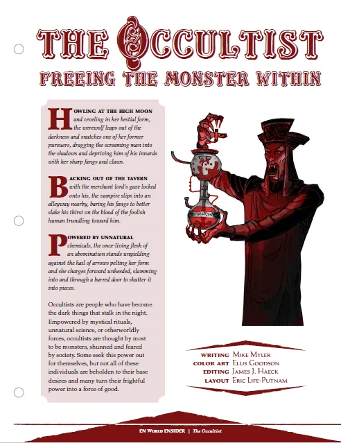 EN Publishing The Occultist D&D 5e rollspels-pdf