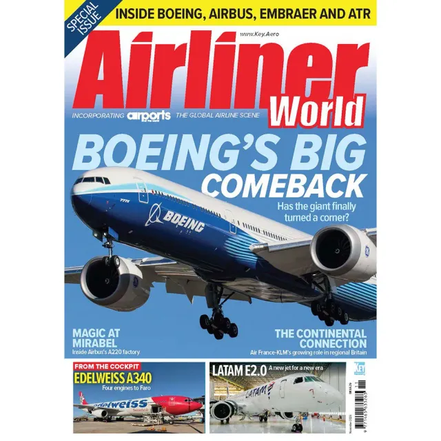 Airliner World november 2026 tidning Boeing A220