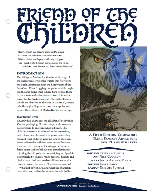EN Publishing Friend of the Children äventyr PDF nivå 4 mörk fantasy