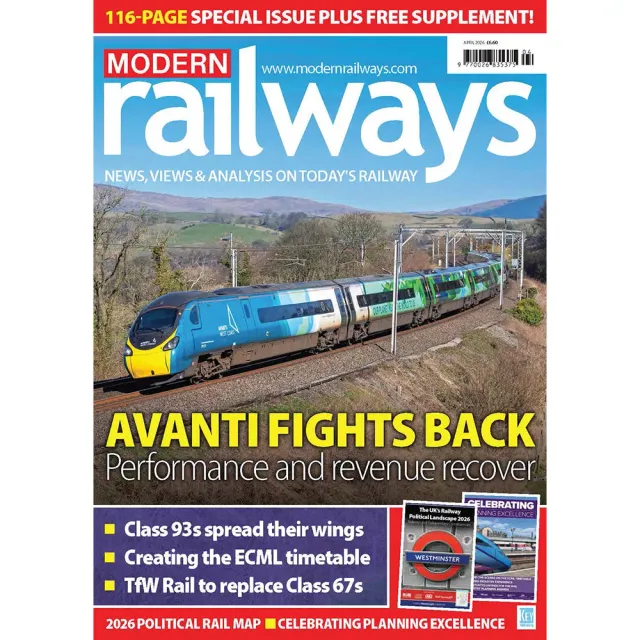 Modern Railways April 2026 tidning lösnummer brittisk järnväg