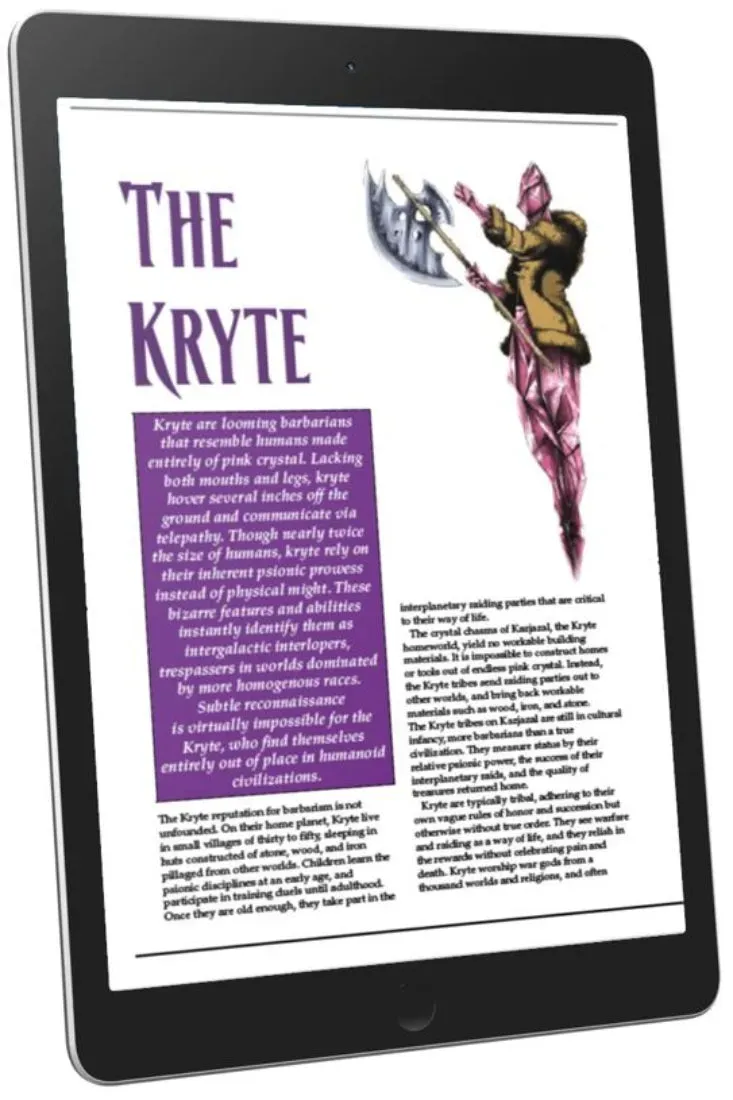 EN Publishing The Kryte psionisk ras äventyr PDF