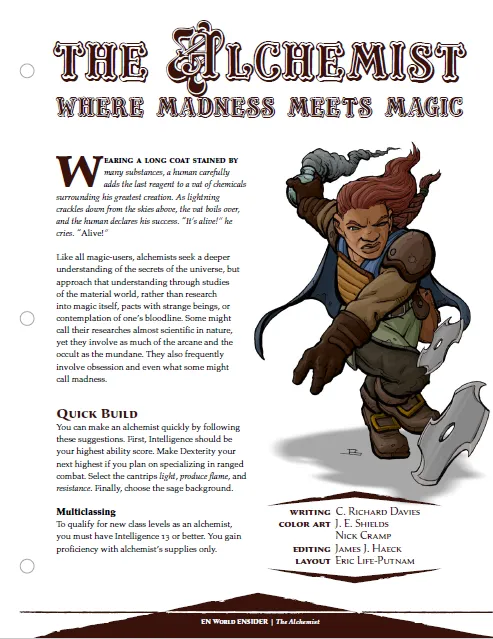 EN Publishing The Alchemist klass PDF D&D 5e madness