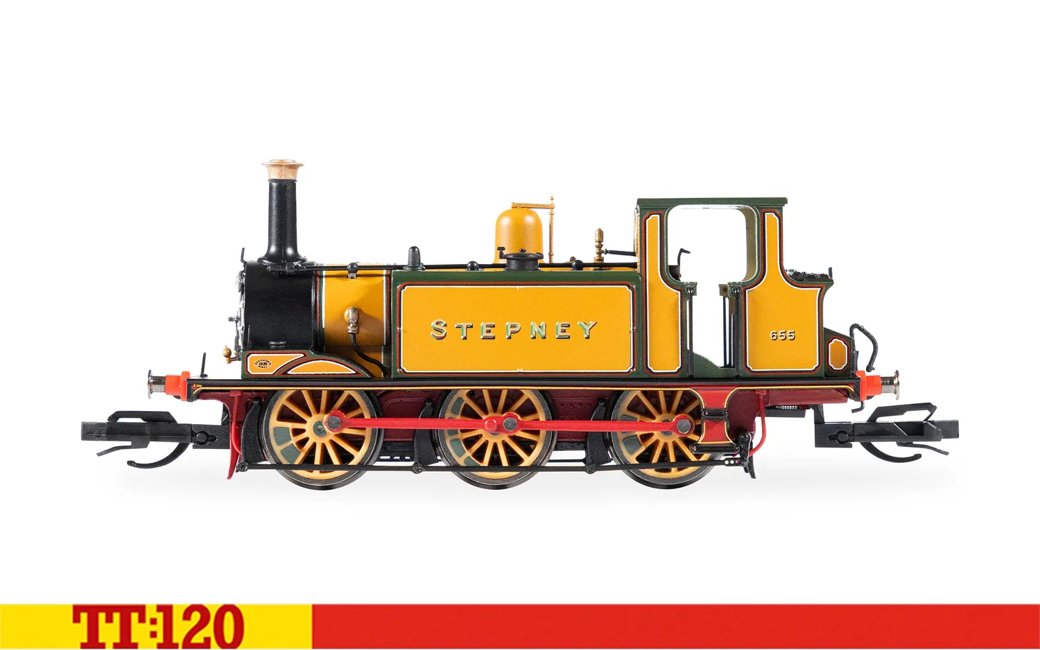Hornby TT:120 Terrier 655 Stepney ånglok grön