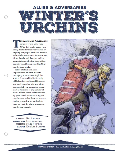 EN Publishing Winter's Urchins rollspel PDF NPC D&D 5e