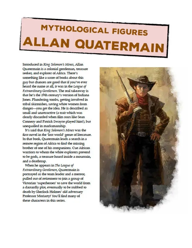 EN Publishing Mythological Figures Allan Quatermain rollspel pdf WOIN