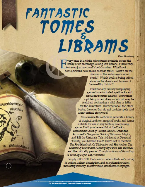 EN Publishing Fantastic Tomes & Librams rollspel pdf 100 böcker
