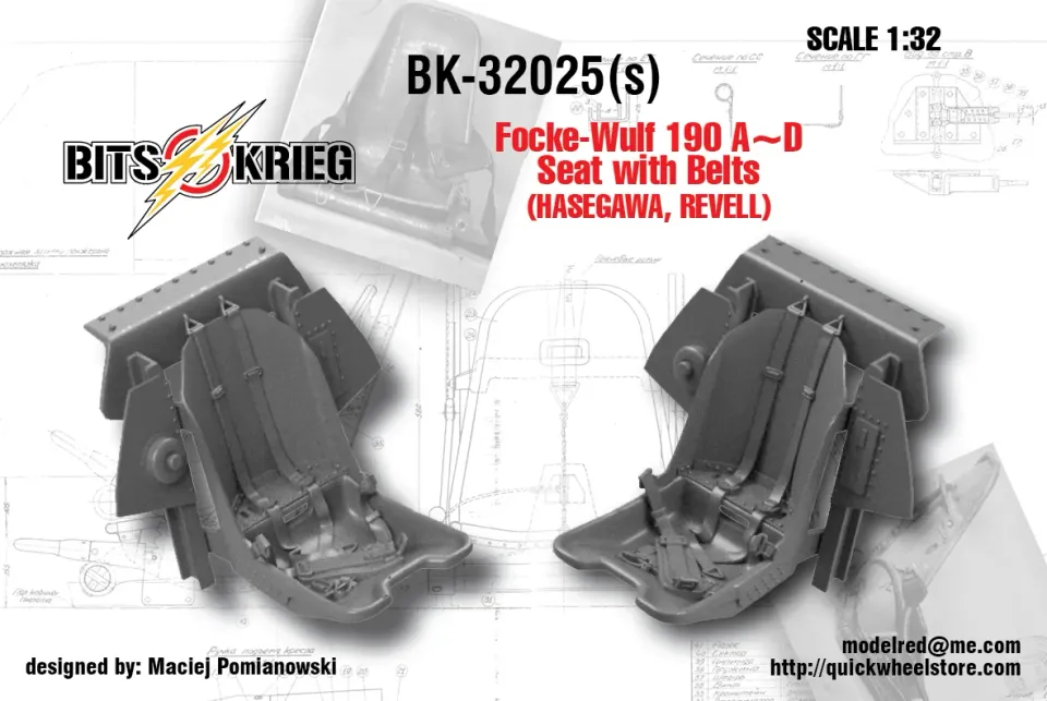 Rossagraph BitsKrieg BK32025 Fw 190 resinsäte 1:32