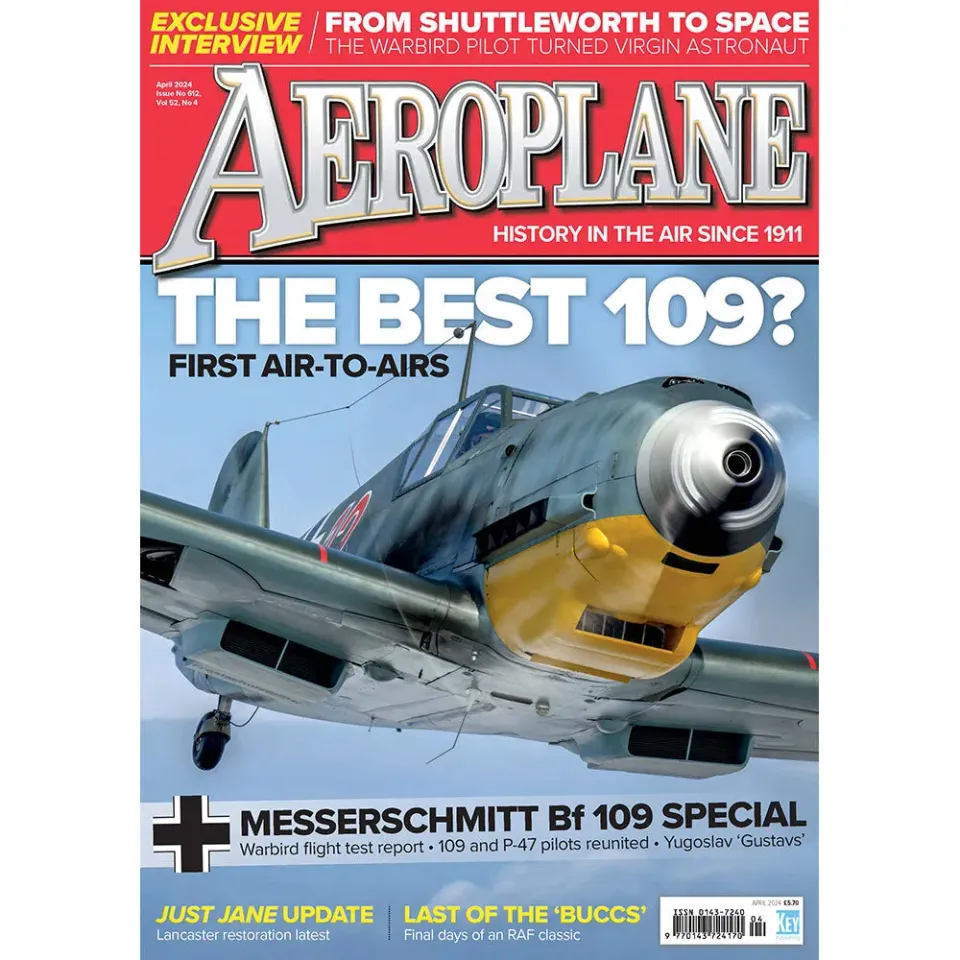 Aeroplane Monthly April 2024 tidning lösnummer Bf 109