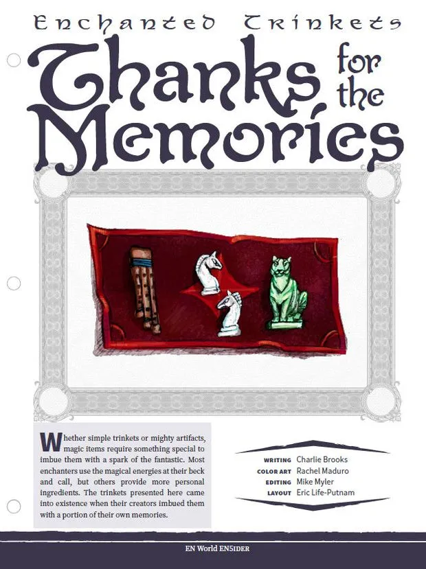 EN Publishing Enchanted Trinkets Thanks for the Memories rollspel PDF minne