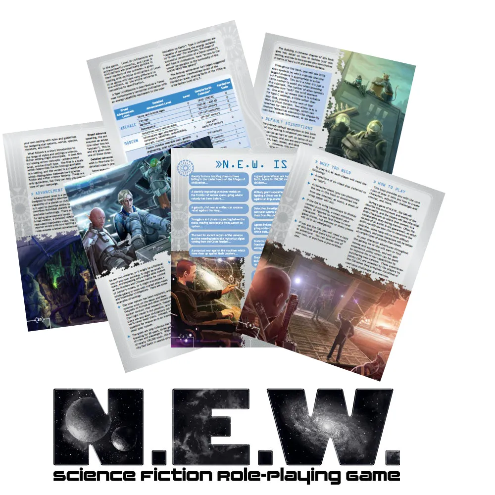 EN Publishing N.E.W. v1.3 rollspel PDF sci-fi