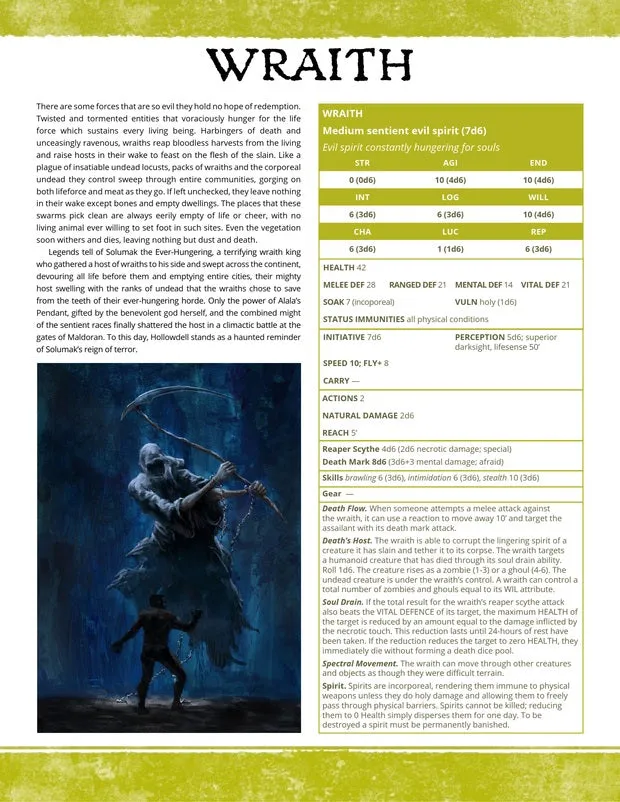 EN Publishing Wraith rollspel PDF WOIN vålnad