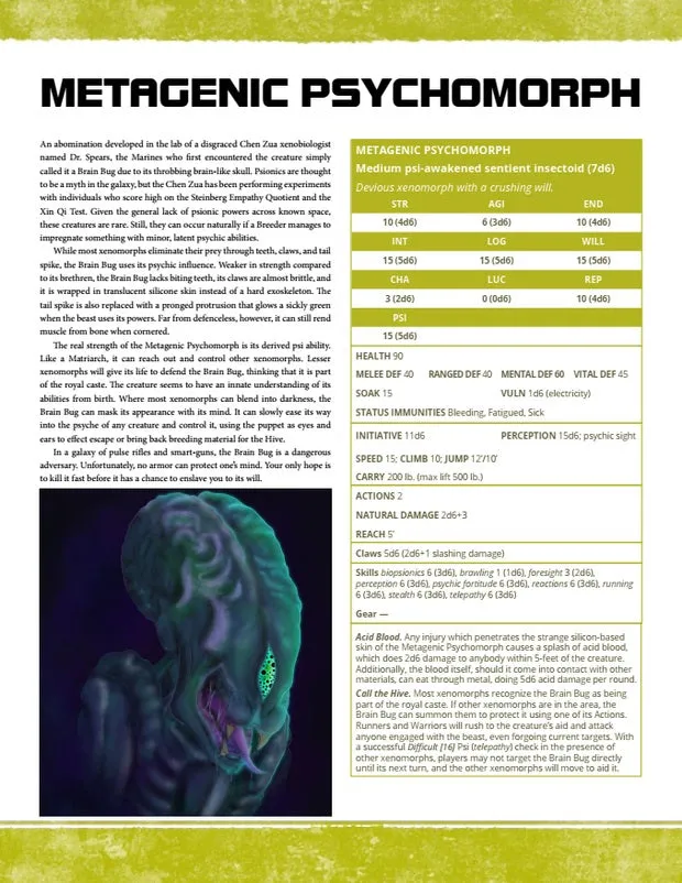 EN Publishing Metagenic Psychomorph rollspel PDF WOIN