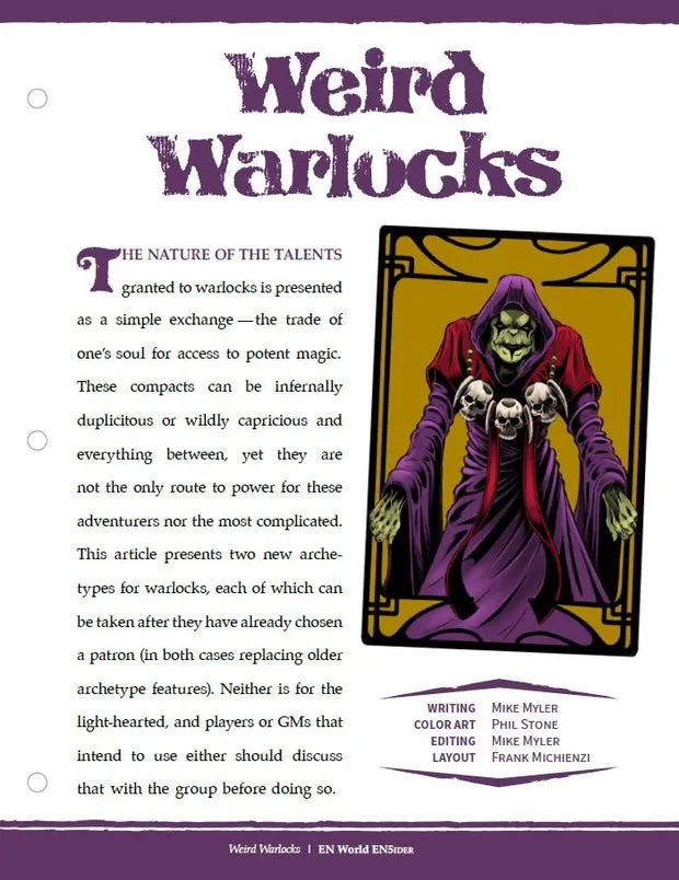EN Publishing Archetypes Weird Warlocks warlock-pdf PDF pakt