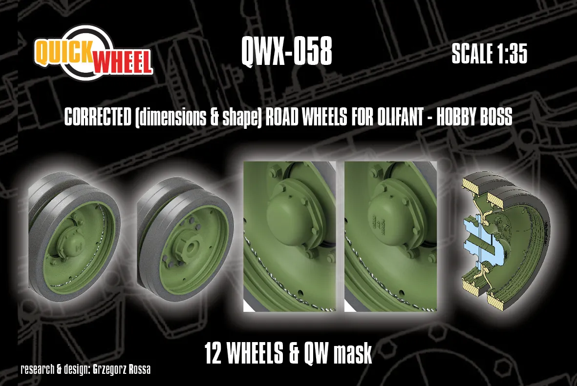 ROSSAGRAPH QuickWheel QWX-058 väghjul Olifant Hobby Boss