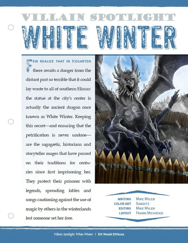 EN Publishing Villain Spotlight White Winter rollspelsmonster PDF drake