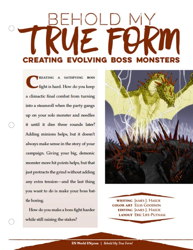 EN Publishing Behold My True Form rollspel PDF boss