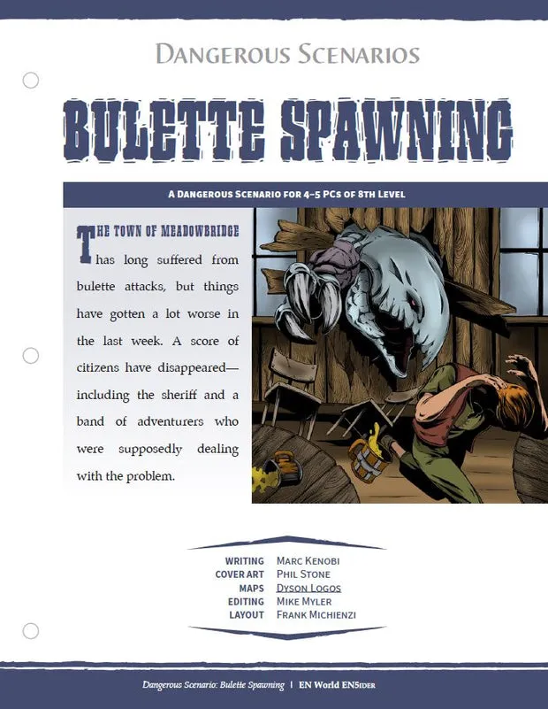 EN Publishing Bulette Spawning scenario PDF D&D 5e CR 8