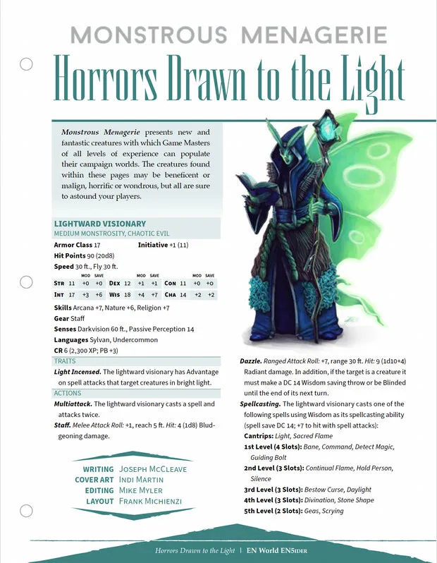 EN Publishing Horrors Drawn to the Light rollspel PDF malmonster