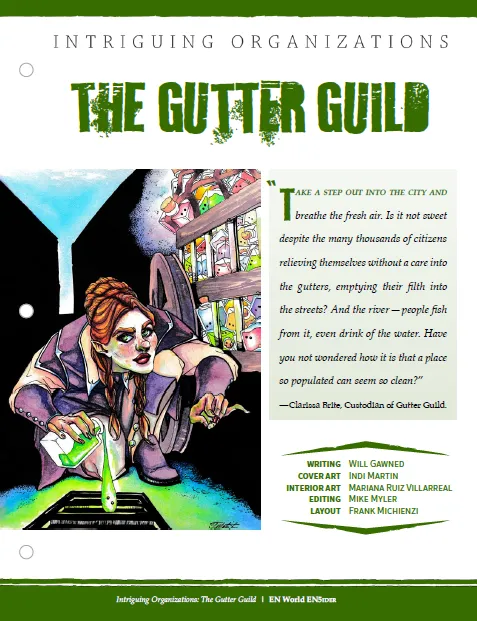 EN Publishing Intriguing Organizations Gutter Guild rollspel PDF slem
