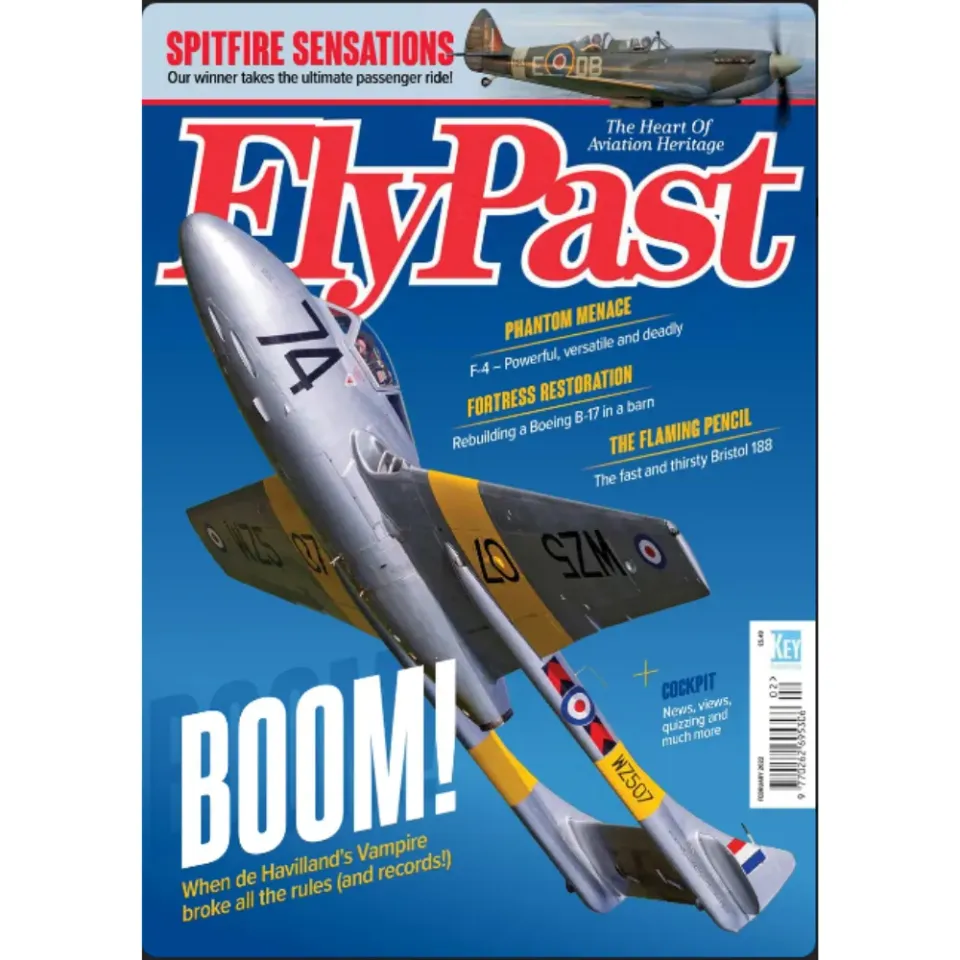FlyPast februari 2022 tidning Vampire T.11