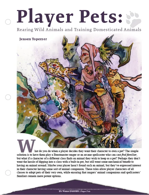 EN Publishing Player Pets Rearing Wild Animals rollspel PDF husdjur
