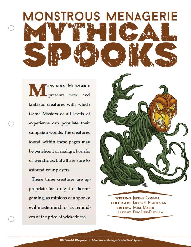 EN Publishing Monstrous Menagerie Mythical Spooks monster PDF halloween