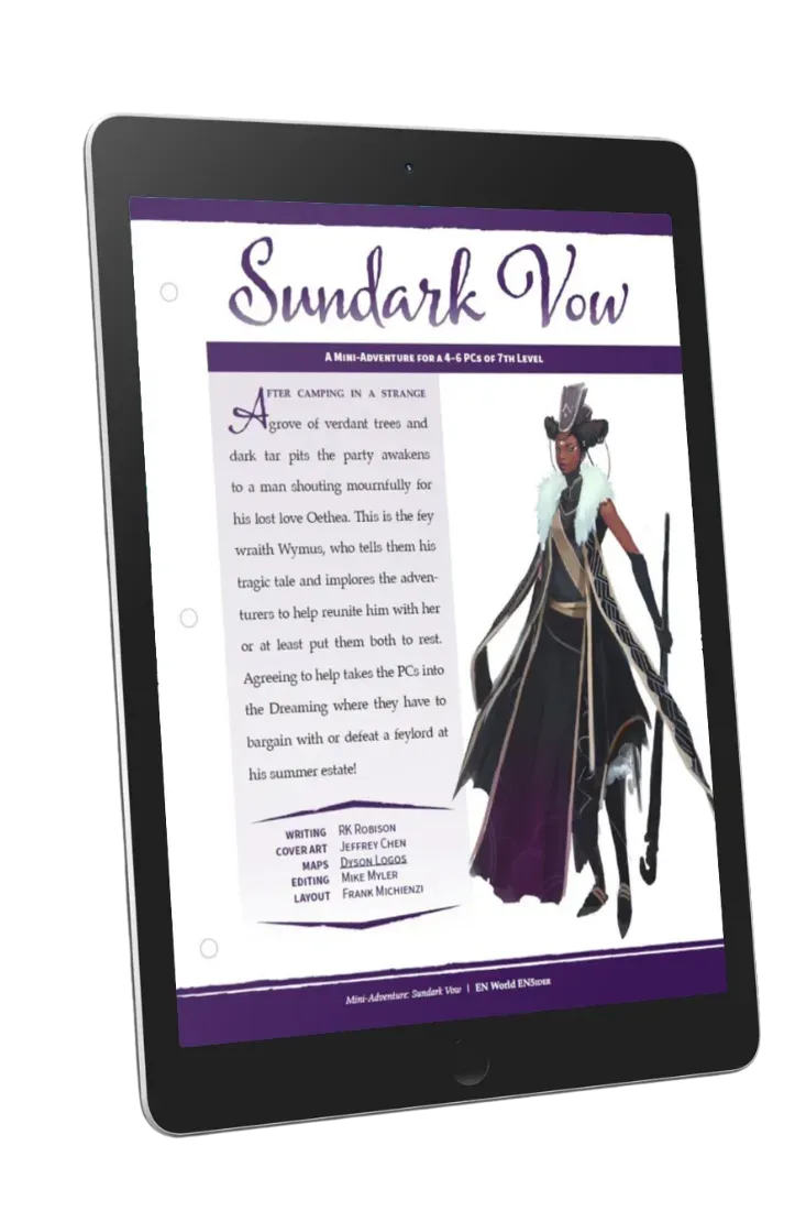 EN Publishing Sundark Vow miniäventyr PDF feyromans