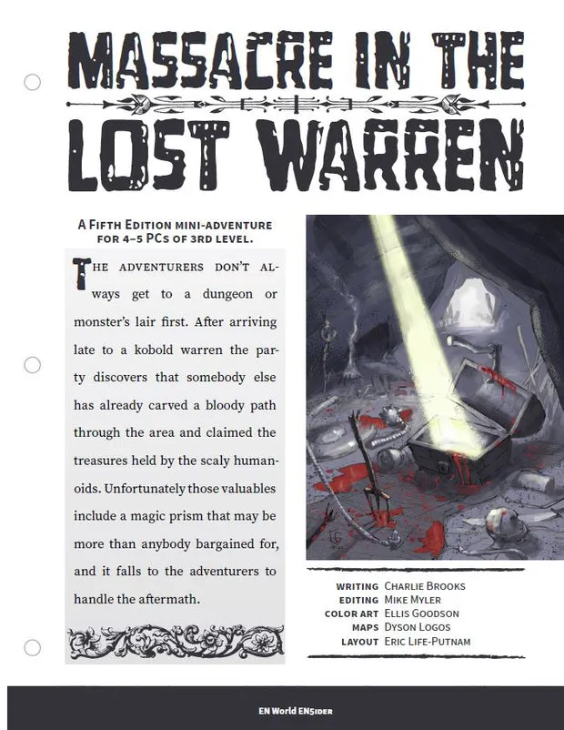 EN Publishing Massacre in the Lost Warrens äventyr PDF nivå 3