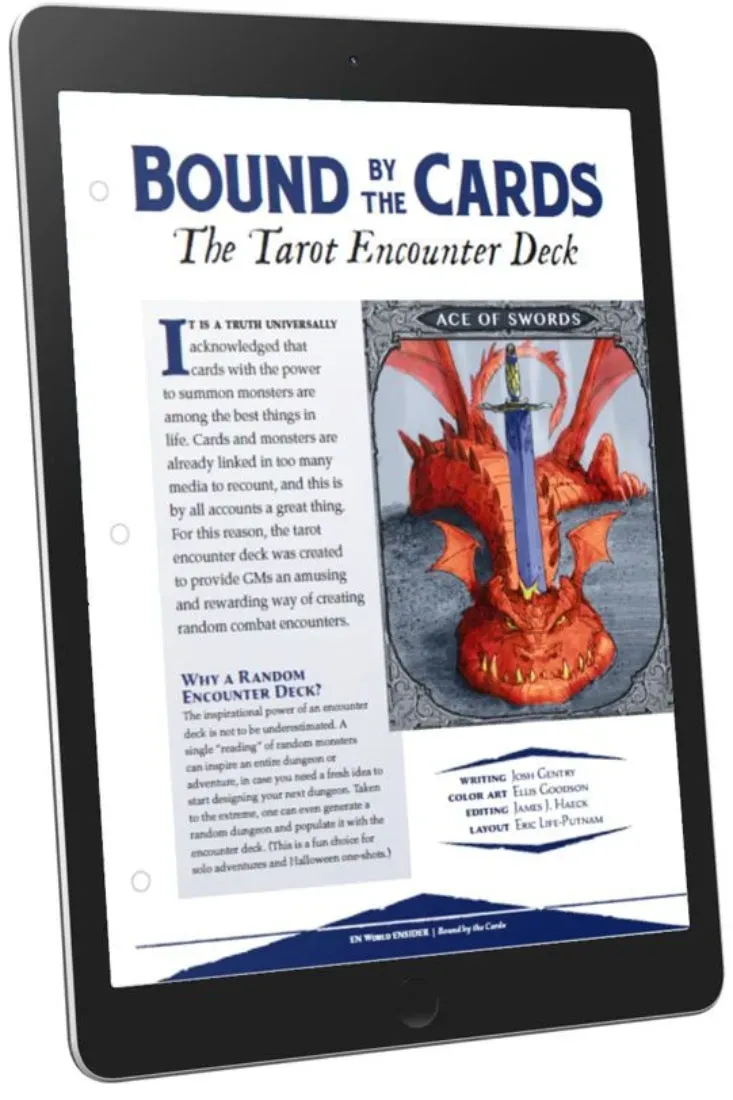 EN Publishing Bound by the Cards D&D 5e slumpmöten PDF tarotlek