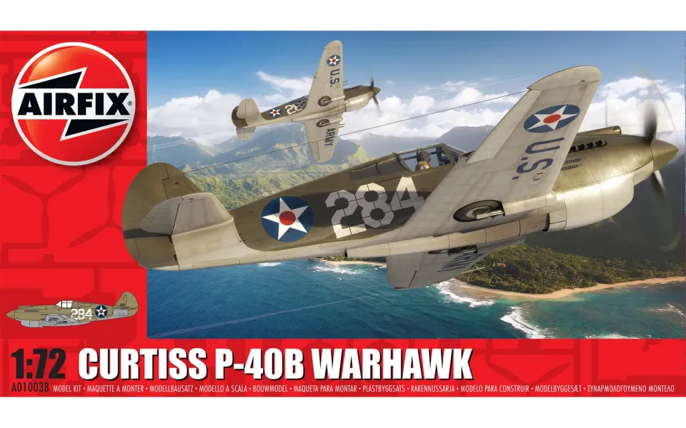 Airfix Curtiss P-40B Warhawk byggsats 1:72 47 delar