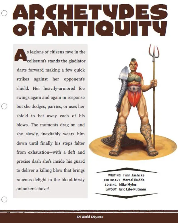 EN Publishing Archetypes of Antiquity PDF D&D 5e gladiator