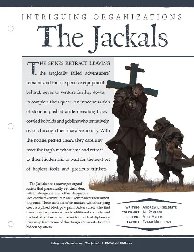 EN Publishing Intriguing Organizations The Jackals tillbehör PDF asätare