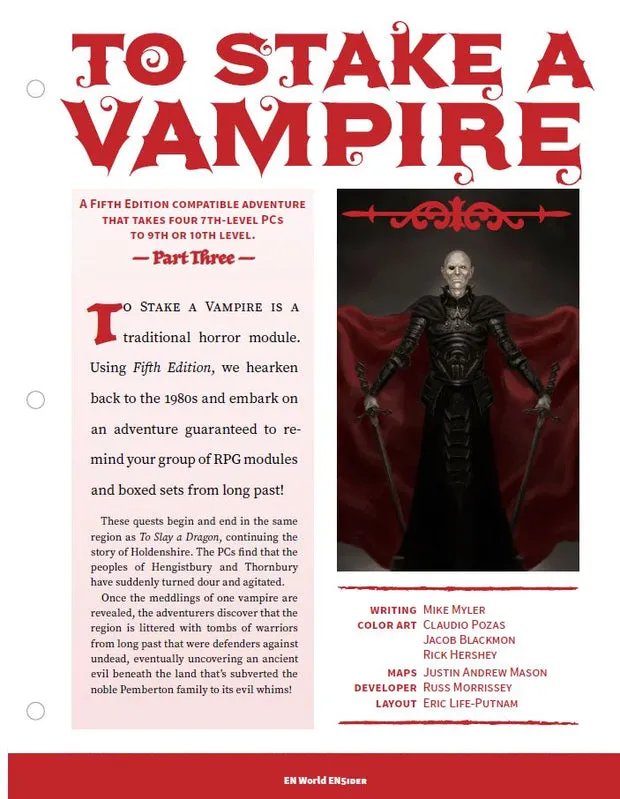 EN Publishing To Stake A Vampire Part 3 PDF äventyr