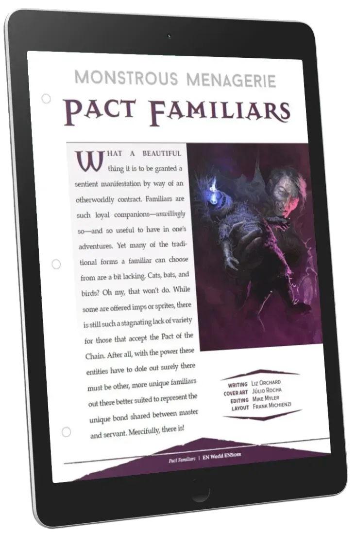 EN Publishing Monstrous Menagerie Pact Familiars rollspel pdf warlock