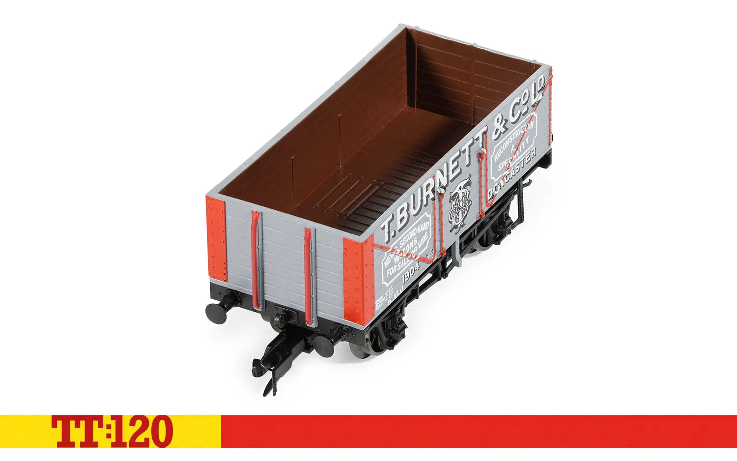 Hornby TT:120 T Burnett 7 plank wagon kolvagn