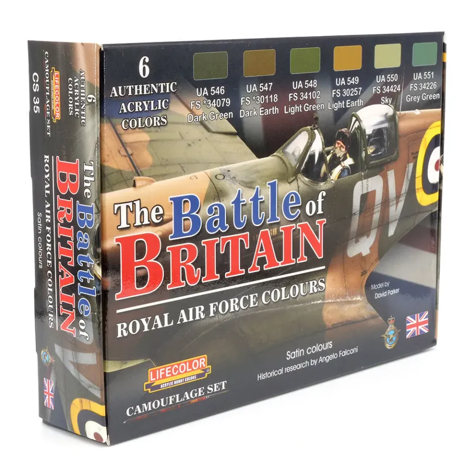 LifeColor Battle of Britain RAF färgset 6 akrylfärger