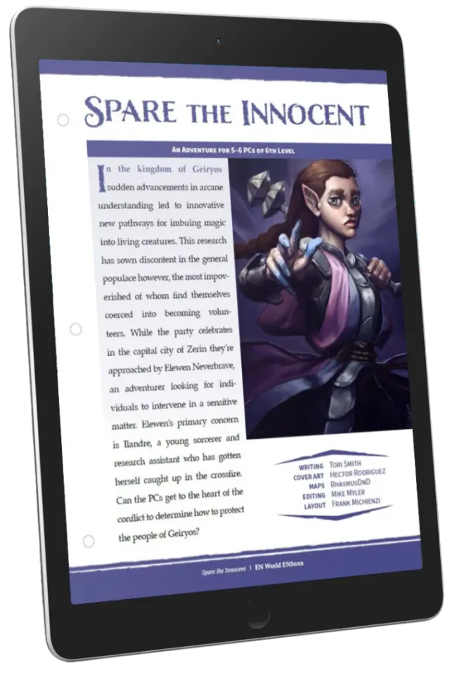 EN Publishing Spare the Innocent äventyr pdf nivå 6