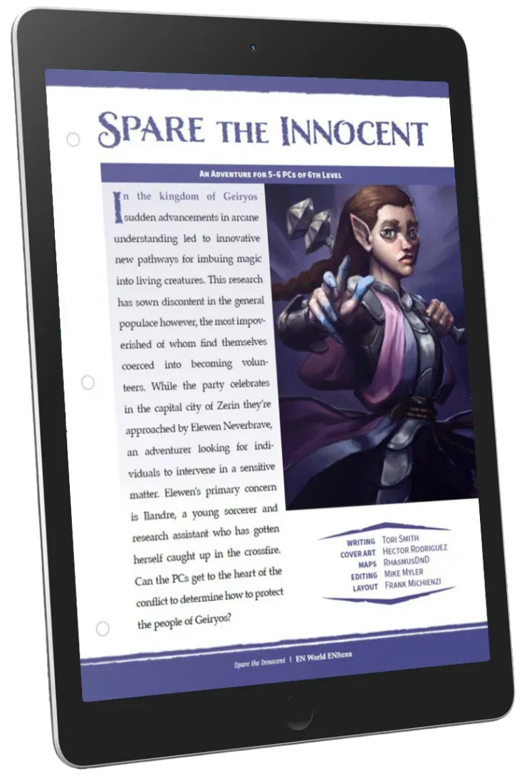 EN Publishing Spare the Innocent äventyr pdf nivå 6