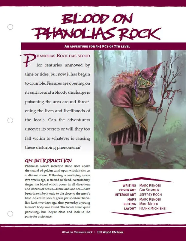 EN Publishing Blood on Phanolias Rock äventyr pdf nivå 7