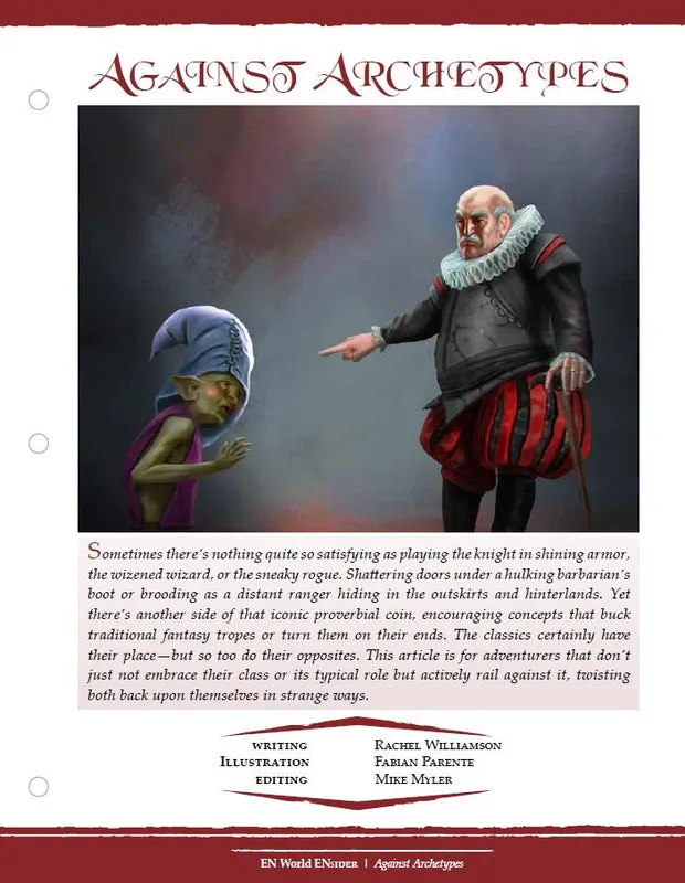 EN Publishing Against Archetypes rollspel supplement PDF klasser