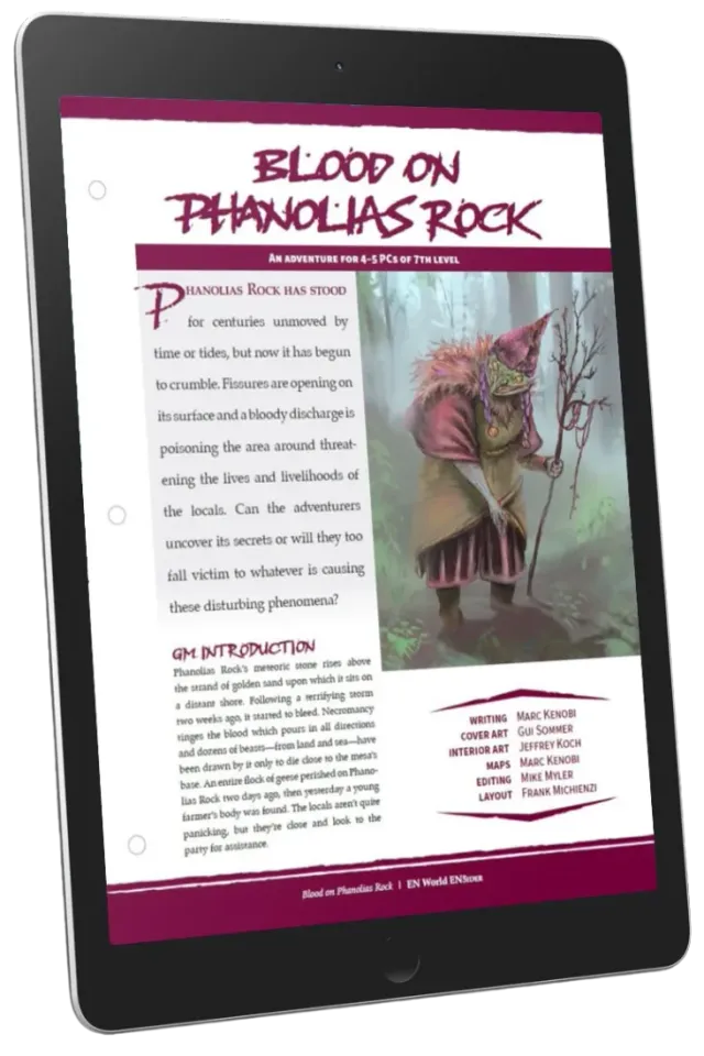 EN Publishing Blood on Phanolias Rock äventyr pdf nivå 7