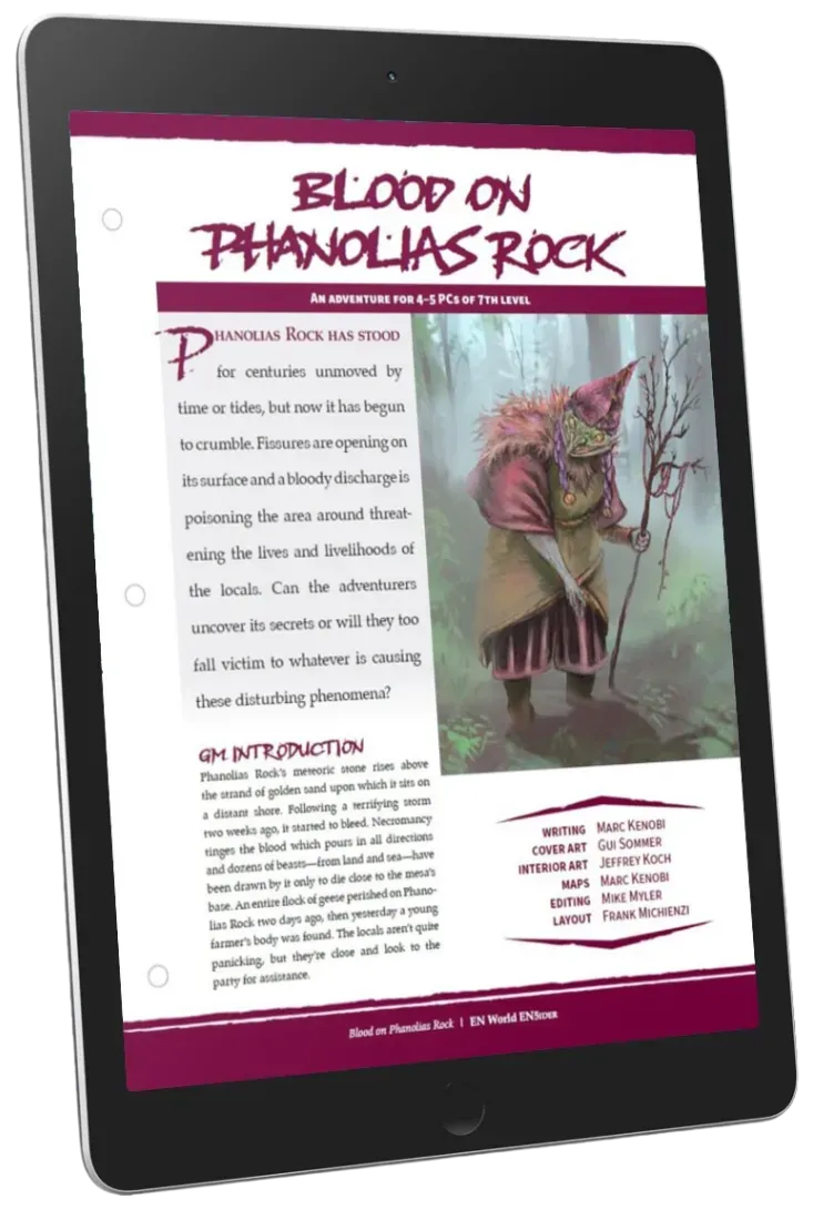 EN Publishing Blood on Phanolias Rock äventyr pdf nivå 7