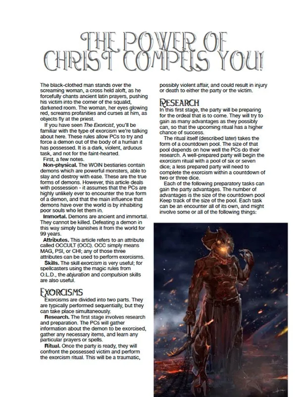 EN Publishing WOIN The Power of Christ Compels You! rollspel PDF skräck