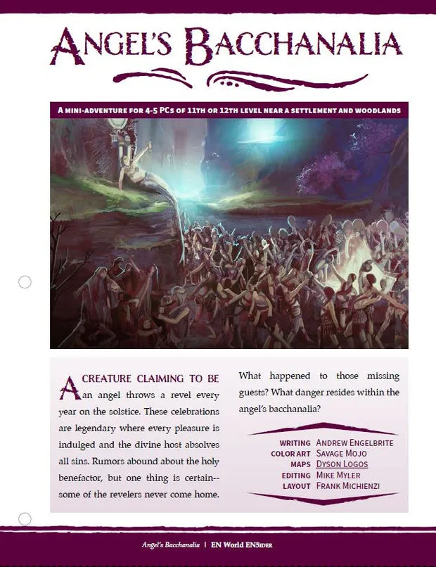 EN Publishing Angel's Bacchanalia äventyr PDF D&D 5e nivå 11-12