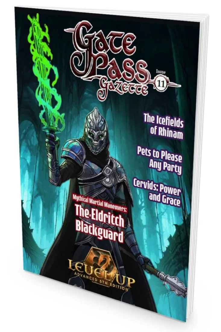 EN Publishing Level Up Gate Pass Gazette Issue #11 rollspel PDF djur