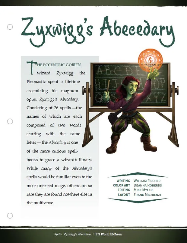 EN Publishing Zyxwigg's Abecedary besvärjelser PDF 5e