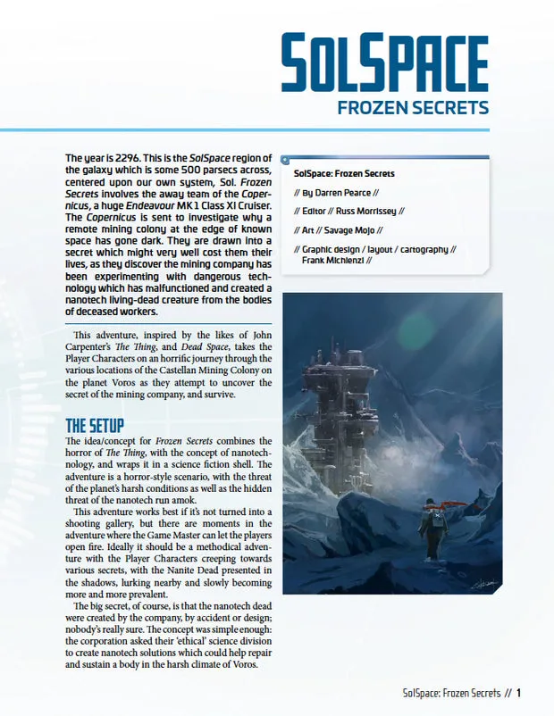 EN Publishing SolSpace Frozen Secrets äventyr PDF