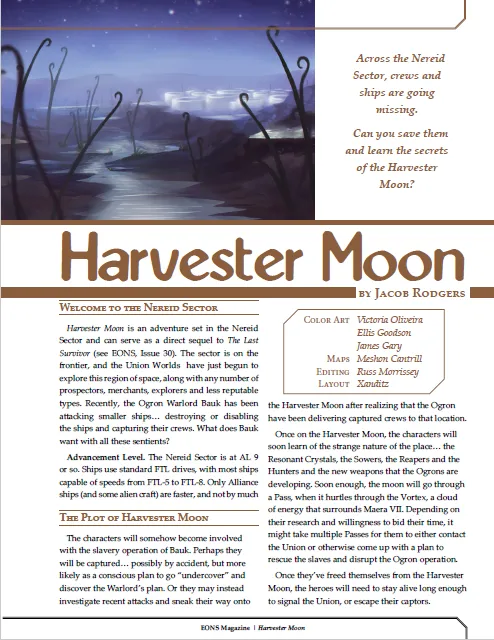 EN Publishing Harvester Moon äventyr PDF 15 sidor