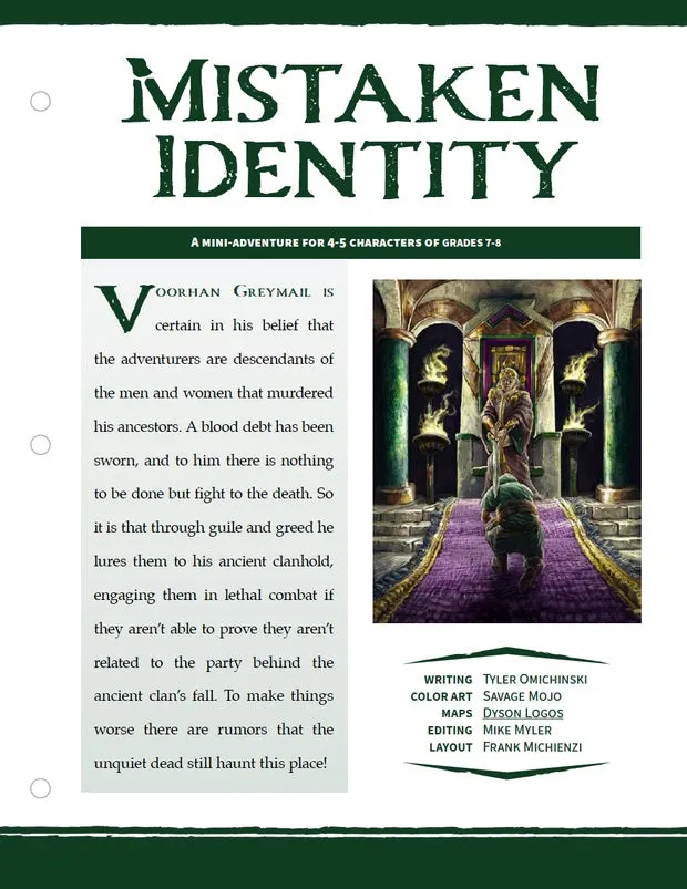 EN Publishing WOIN Mistaken Identity äventyr PDF dvärgar