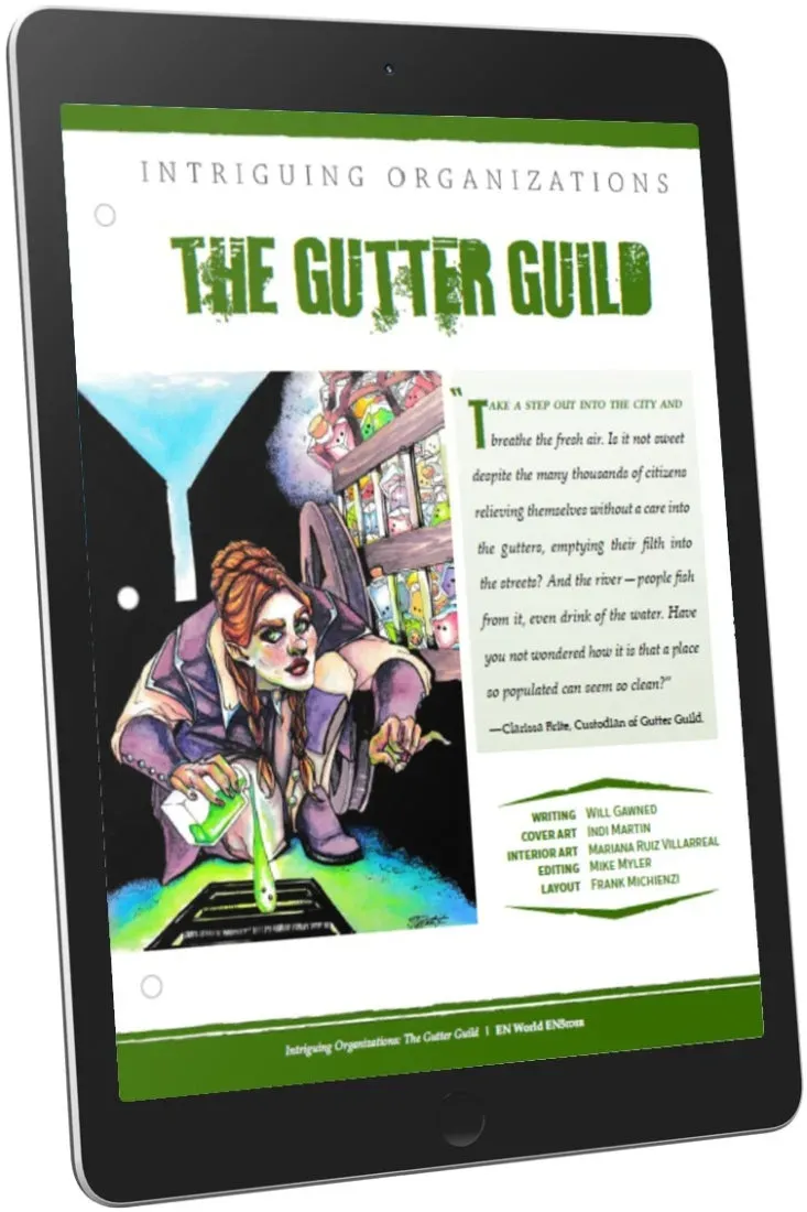 EN Publishing Intriguing Organizations Gutter Guild rollspel PDF slem